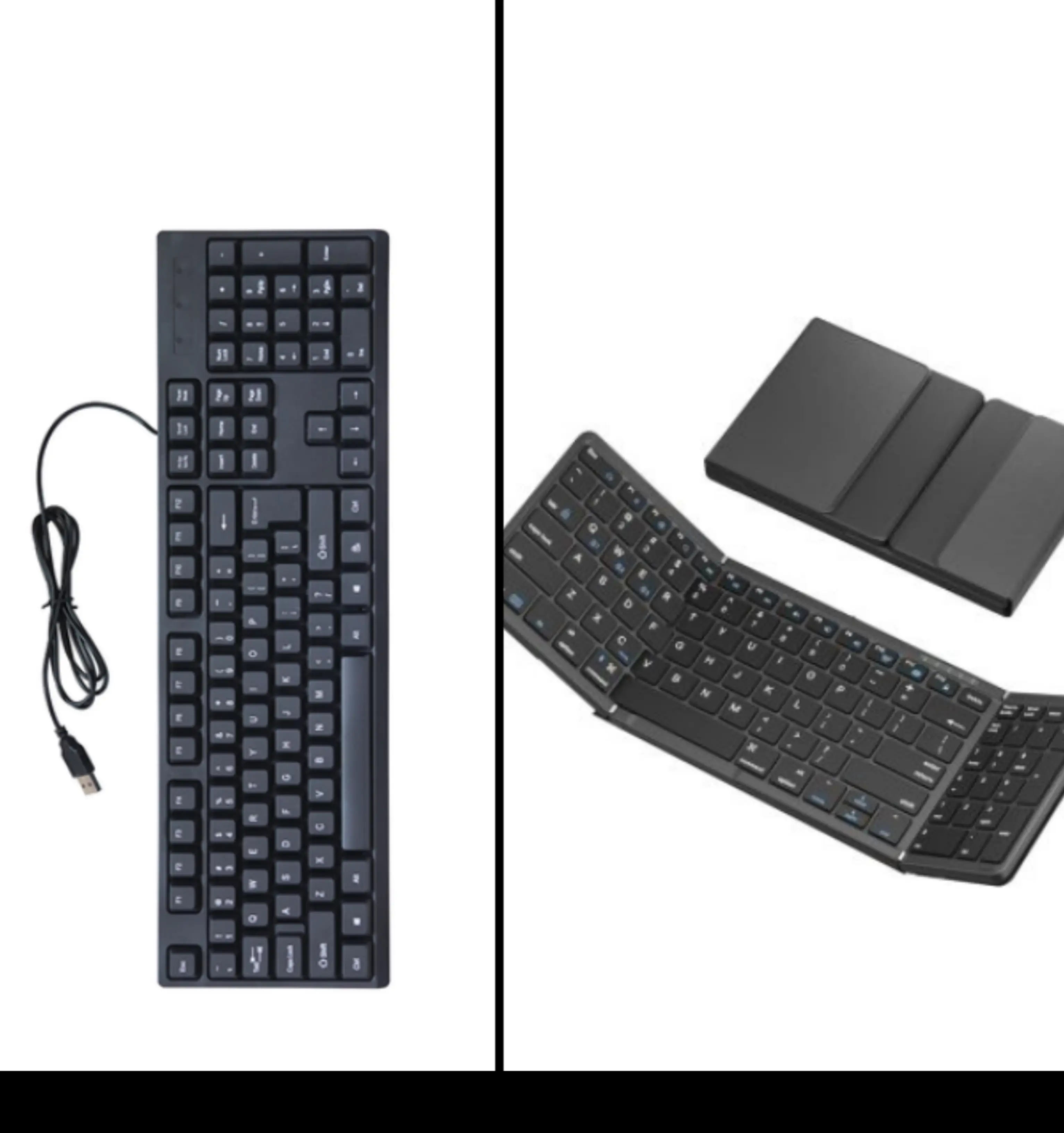 Computer Keyboard - Wired, Wireless, and Foldable.